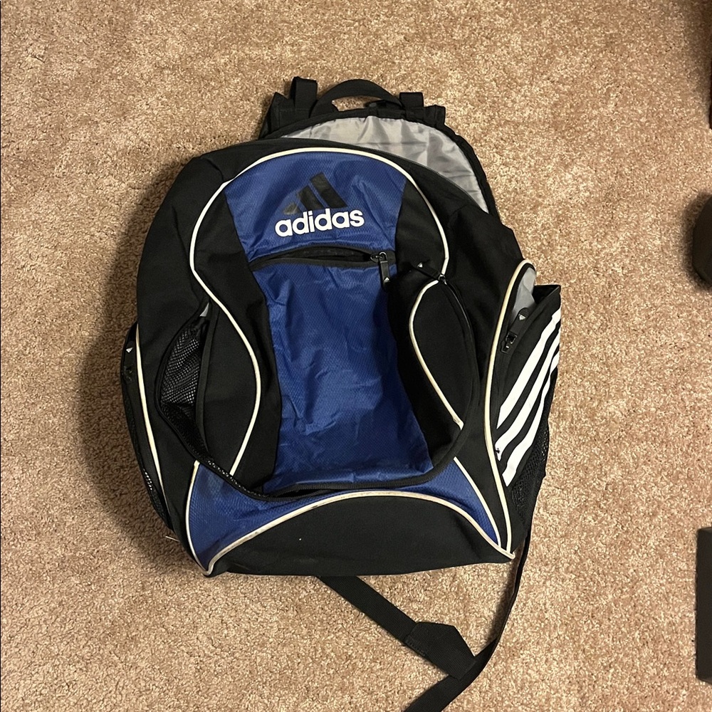 Adidas Black and Blue soccer Backpack